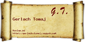 Gerlach Tomaj névjegykártya